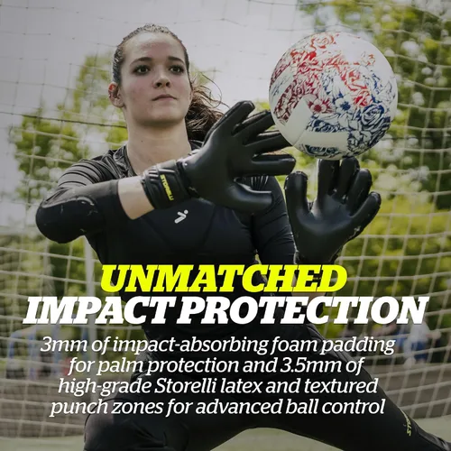 Miniatura 3 de Storelli Gladiator 3 GK Gloves High-Impact Hand Protection with Removable Finger Spines, Premium Hand Grip for Soccer Goalies