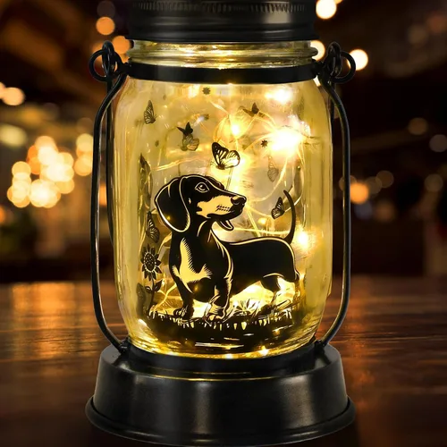 Miniatura 57 de Farol solar de Chihuahua, regalo para mujeres, hombres, mamá, cumpleaños, amantes de perro Chihuahua, luz conmemorativa pérdida de mascotas