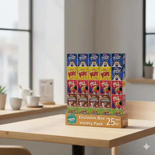 Miniatura 2 de Paquete variado de mini cajas de cereales, surtido de cereales de desayuno de una sola porción, caja de regalo de paquete de cuidado, 25
