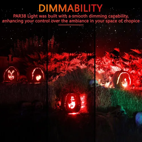 Miniatura 4 de Gonhom PAR38 - Luces de inundación para exteriores, bombillas LED regulables, 20 W (equivalente a 200 W), base E26, porche al aire libre, Rojo