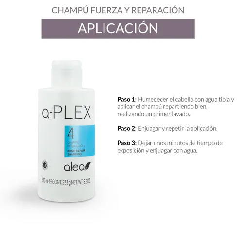 Miniatura 5 de ALEA - Champú Reparador - A-Plex Nº4 Champú Fuerza y Reparación - 8.5 fl oz - Fortalece y Repara el Cabello Seco, Dañado o Débil - Hidrata y Reduce