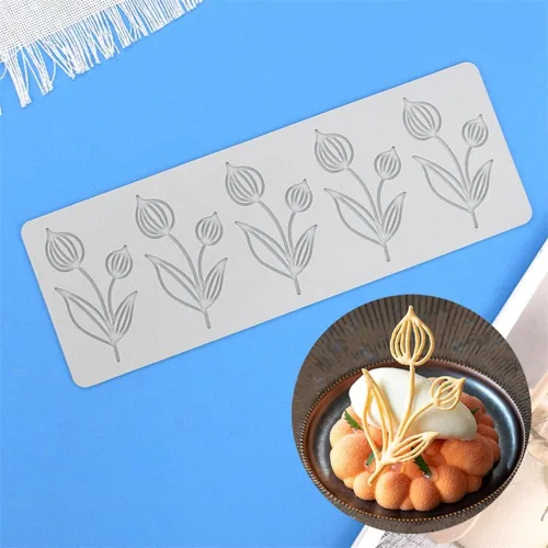 Miniatura 2 de TUKE Molde de silicona de flor de tulipán 3D para hornear fondant de encaje almohadilla de pastel de silicona molde de pastel de fondant moldes