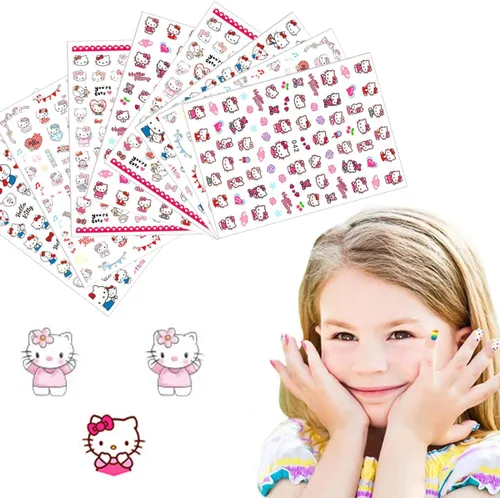 Miniatura 7 de 8 hojas de calcomanías de uñas de gato para arte de uñas, lindas calcomanías de uñas para uñas acrílicas, autoadhesivas 3D, diseño de uñas kawaii
