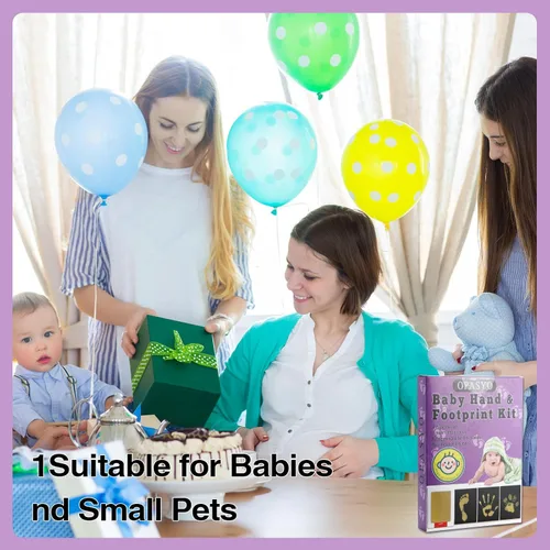 Miniatura 7 de OPASYO Paquete de 4 kits de huellas de bebé y kit de huellas de perro, kit de manos y huellas sin tinta para recién nacidos, mascotas, almohadilla