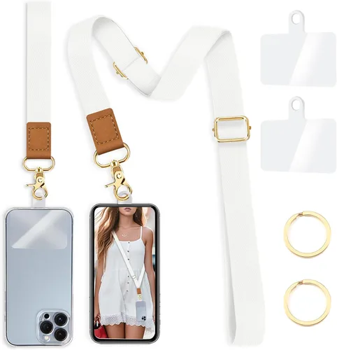 Miniatura 40 de Cordón cruzado para teléfono celular con correa para la muñeca, diseño de flores, para colgar alrededor del cuello, correa floral ajustable