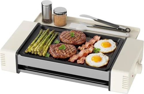 HBN máquina de parrilla rodante para hot dogs 3 en 1 con placa antiadherente y parrilla, parrilla eléctrica compacta de 800W para salchichas, para