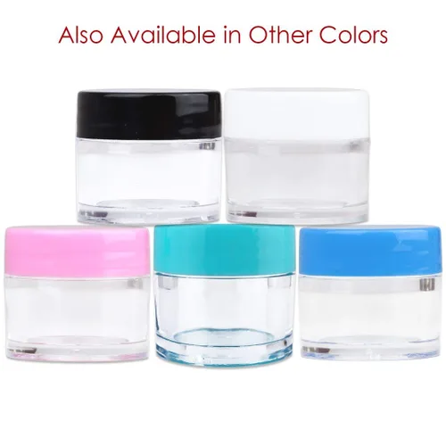 Miniatura 7 de Beauticom - Tarros redondos de acrílico transparente de pared gruesa a prueba de fugas con tapas doradas para belleza, crema, cosméticos, ungüentos