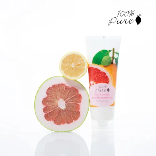 Miniatura 4 de 100% PURE Yuzu & Pomelo - Acondicionador brillante, revitalizante e hidratante, estimulante de nutrientes del aceite de semilla de lino Kelp