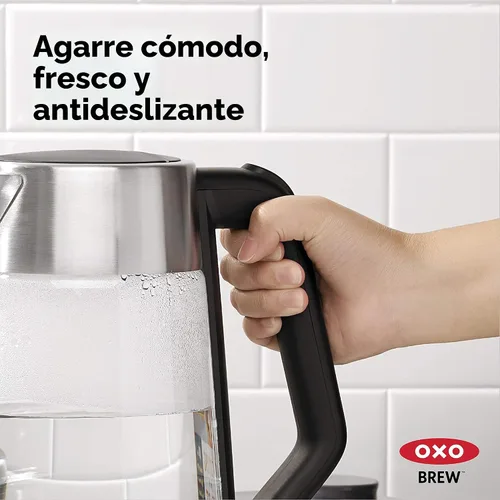 Miniatura 3 de OXO Hervidor eléctrico de vidrio, inalámbrico, de acero inoxidable
