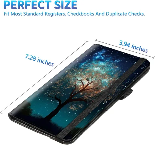 Miniatura 157 de Funda para chequera para hombres y mujeres, cartera de cuero RFID con ranuras para tarjetas de crédito, soporte de cheques duplicados personales
