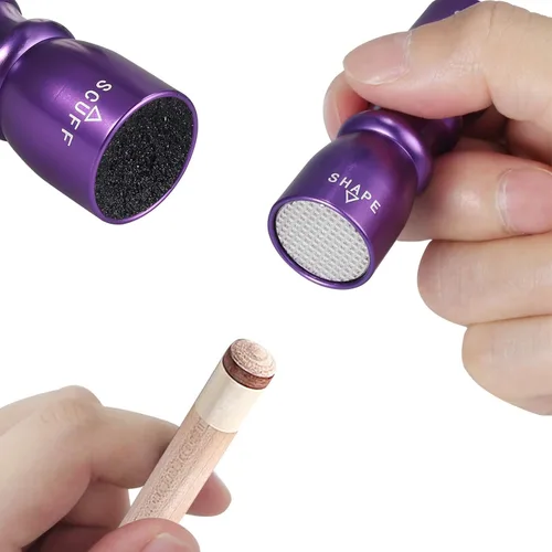 Miniatura 3 de AMTOVL 3 en 1 Billar Cue Tip Herramienta Billar Taco Accesorios Shaper/Scuffer/Aireador Púrpura