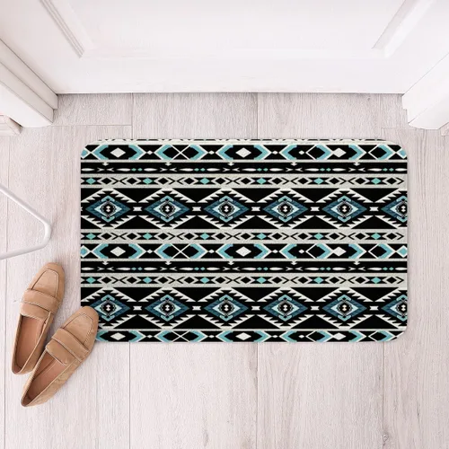Miniatura 32 de Feelyou Aztec Bathroom Rugs Aztec Southwestern Printed Bath Mats for Bathroom Bohemian Bath Rugs for Shower Tub Cowboy Cowgirl Bathroom Accossories