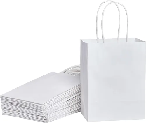 Miniatura 9 de SUNCOLOR 25 bolsas pequeñas de regalo negras con asas, mini bolsas de regalo de 6 pulgadas para recuerdos de fiesta, golosinas y recuerdos de boda
