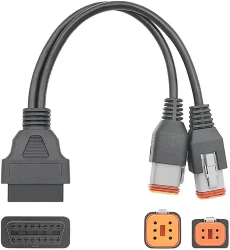 Miniatura 2 de Ajuste para motocicleta Ha Davi 6Pin 4Pin dos en uno a OBD2 adaptador OBD2 escáner de diagnóstico Cable adaptador escáner OBD escáner (4 6 pines)