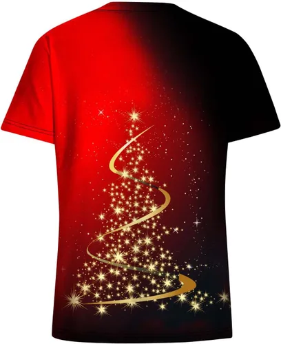 Miniatura 4 de Womens Christmas Tree Scrubs Tops Holiday Printed Christmas Fun Tshirt Uniform Tops V Neck Short Sleeve Nursing Tops