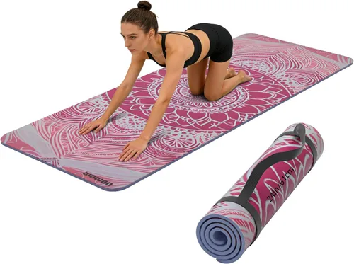 Miniatura 10 de Printed Yoga Mat 72" x 24" Thick 6mm Non-Slip Fitness Exercise Exercise Mat with Strap for Women Men Yoga Pilates Workout Gym Floor Workout