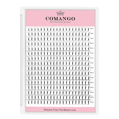 Miniatura 24 de CoMango Extensiones de pestañas de volumen 3D/4D/5D/6D/10D, grosor de 0.003 in, rizo C/D, tallo corto de 0.315-0.591 in, extensiones de pestañas