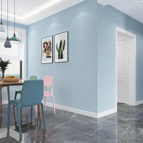 Miniatura 6 de Yancorp Papel Tapiz de Tela Texturizada Grasscloth Despegar y Pegar Azul Papel de Contacto - 15.7"x120" Grasscloth Sintético Despegar y Pegar - Azul