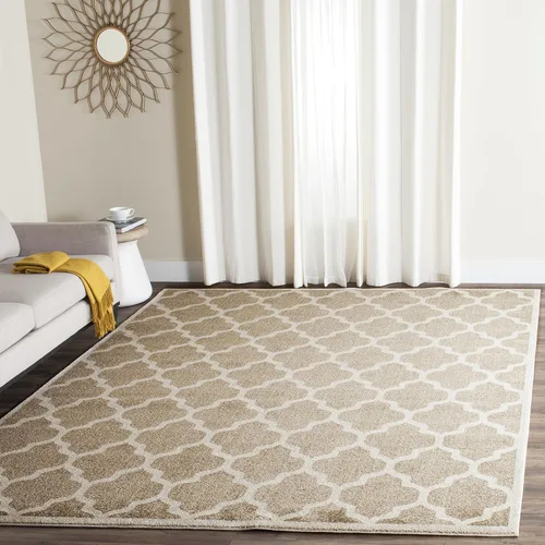 Miniatura 16 de SAFAVIEH Amherst Collection AMT420E - Alfombra para pasillo, 2 pies 3 pulgadas x 7 pies, beige y gris claro, diseño de enrejado marroquí,