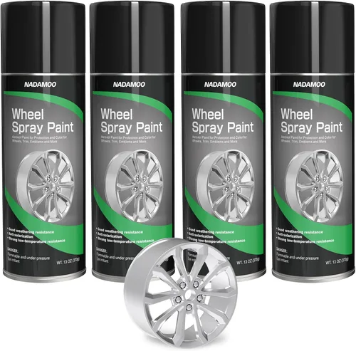 NADAMOO Pintura en aerosol para llantas de aluminio, pintura semibrillante para recolorear y proteger la superficie metálica de los bordes de los