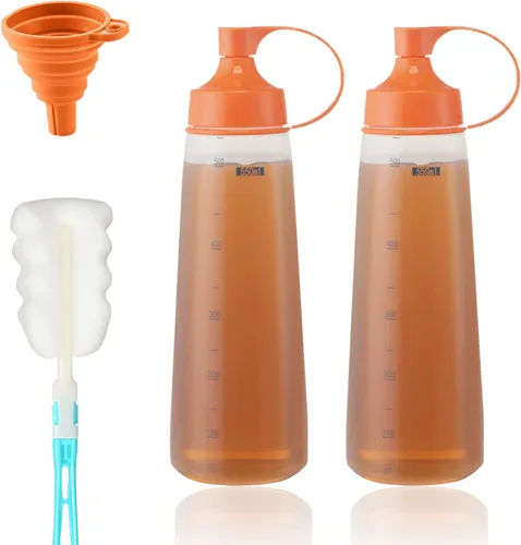 Miniatura 8 de Botellas de chorro para condimentos para salsas de plástico – (2 piezas, 6 onzas) botellas de ketchup con parte superior para pintar líquidos
