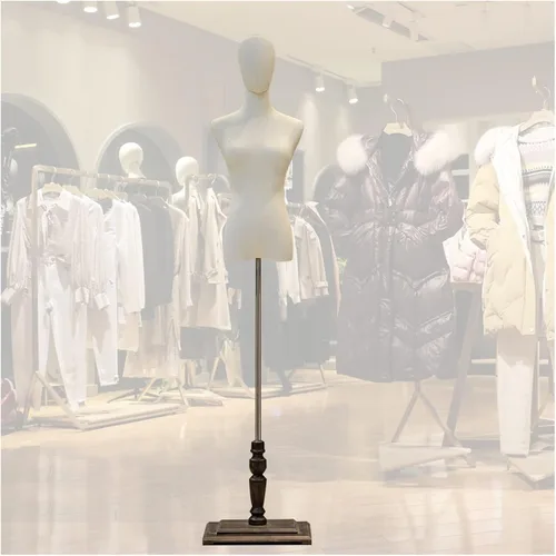 Miniatura 8 de Female Mannequin Torso Body Dress Form, Clothing Display Tailors Dummy Sewing with Wood Stand for Jewelry , Adjustable 47.2-82.6 Inch Adjustable