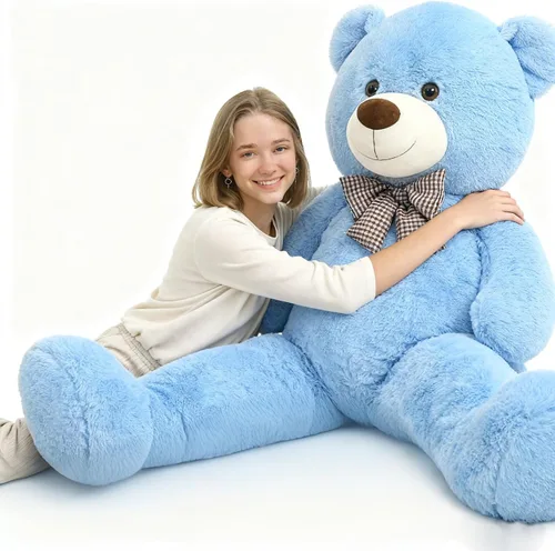 Miniatura 10 de Toys Studio - Adorable oso de peluche gigante, de 36 pulgadas, color gris, felpa suave, para novias y niñas Azul