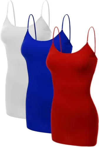 Miniatura 204 de Emmalise Camisola larga casual básica para mujer, con tirantes ajustables, top en capas