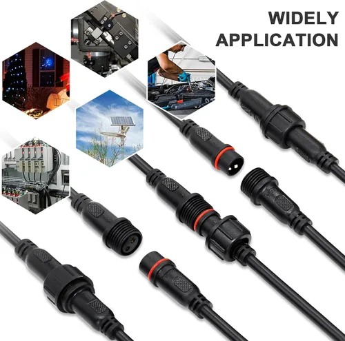 Miniatura 2 de Conector de tira LED de 2 pines 18AWG IP65 macho hembra 7.87 pulgadas, cable de extensión para automóvil, camión, barco, conector LED impermeable