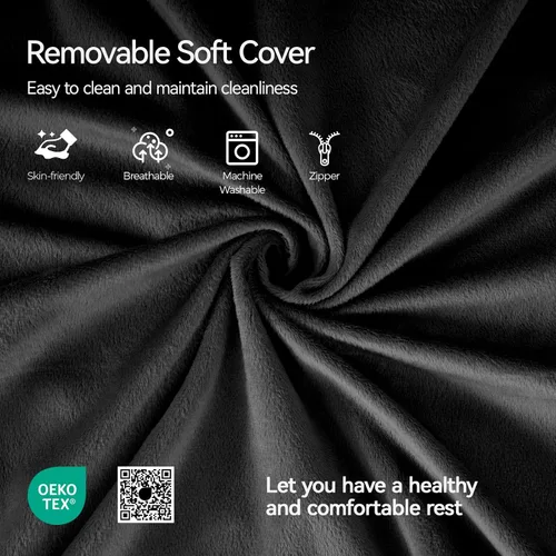 Miniatura 7 de Kayfia Almohada de lectura, almohada de espalda 10 en 1 para cama sentada con reposabrazos desmontable, respaldo con espuma viscoelástica de gel