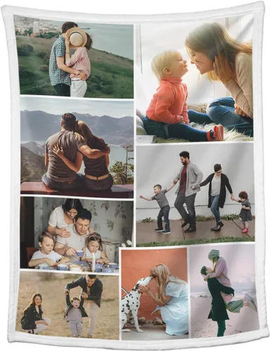 Miniatura 17 de Mantas personalizadas con collage de fotos, mantas personalizadas con texto y imagen, mantas de franela suave, mantas de cama regalo para bebé