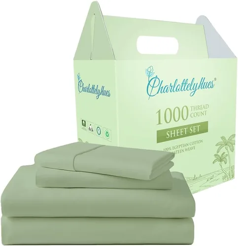 Miniatura 14 de CharlottelyHues Juego de sábanas de 4 piezas 100% algodón egipcio de lujo, transpirable, suave, ajuste cómodo, acabado satinado, se adapta a Borgoña