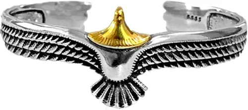 Brazalete de águila vintage Rock Punk Animal brazalete de extremo abierto brazalete brazalete de metal chapado en oro pulsera de águila para hombres