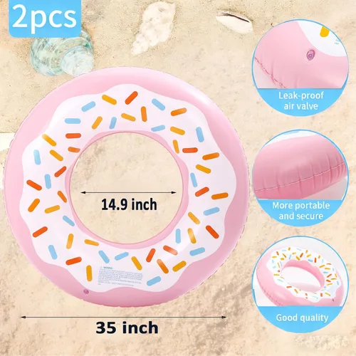 Miniatura 2 de Luau - Flotadores de piscina hawaianos - Tubos inflables para adultos, tubo inflable para piscina, anillo de natación para decoración de fiesta
