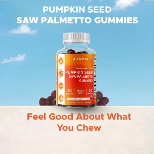 Miniatura 6 de Vitamatic 2 Paquetes de Gomitas de Semillas de Calabaza Sin Azúcar - 3000 mg Equivalentes Por Porción (de Extracto 20:1 y 10:1 de 200 mg) - Hechas