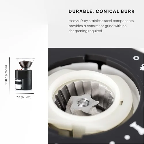 Miniatura 5 de Molino de café eléctrico con cuchillas Bodum Bistro, Negro