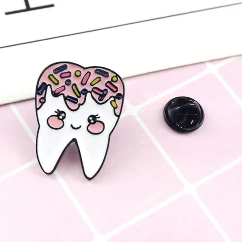 Miniatura 5 de Exceart - Broche de esmalte con forma de dientes diseño de dibujos animados para niñas mujeres niños regalo de fiesta 6