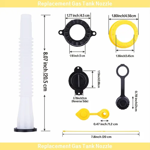 Miniatura 3 de Boquilla de repuesto para latas de gas, diseño mejorado, kit de boquilla de vertido flexible con tapón de junta, tapa de ventilación, tapas