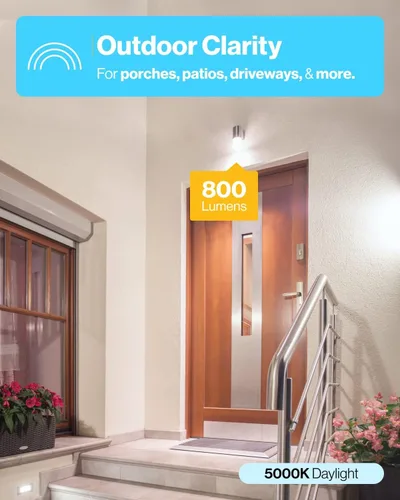 Miniatura 6 de Sunco - Paquete de 10 bombillas LED para exteriores del atardecer al amanecer A19, fotocélula automática para iluminación exterior, 800 LM, 9 W