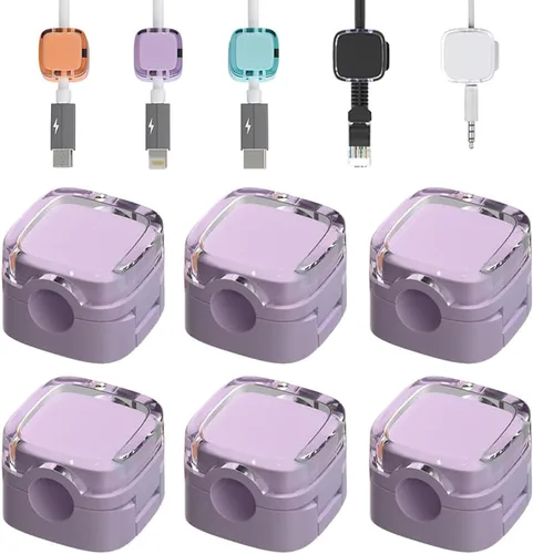 Miniatura 8 de Organizador de cables magnéticos 2026, paquete de 6 cables de carga, organizador de cables magnéticos, soporte de almacenamiento, soporte