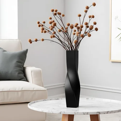 Miniatura 4 de Jarrón alto en el suelo, florero geométrico trenzado de 16.34 pulgadas para el hogar, sala de estar, centros de mesa de flores, estante, mesa
