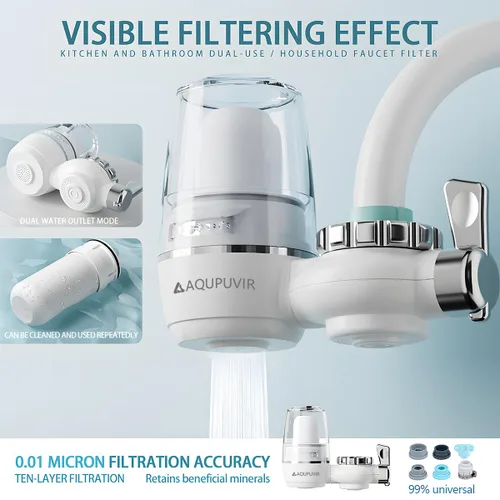 Miniatura 4 de Sistema de filtro de agua para fregadero para grifo de cocina, reduce el plomo, el cloro, el mal sabor y el olor, alta capacidad de 320 galones