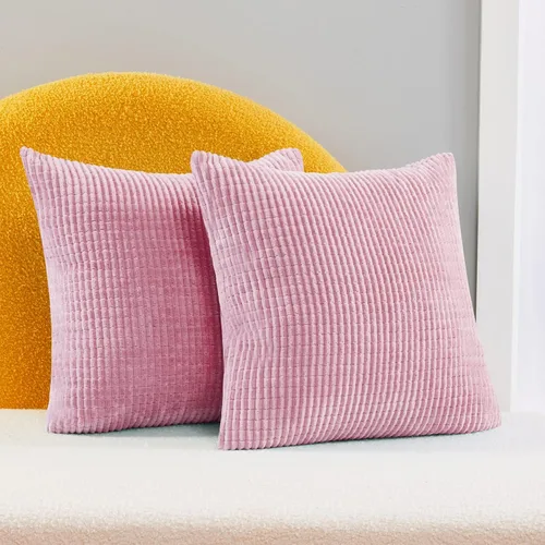 Miniatura 17 de Deconovo - Juego de 2 fundas de cojín de pana modernas, elegantes y suaves, aptas para lavadora, decoración del hogar para sala de estar, sofá