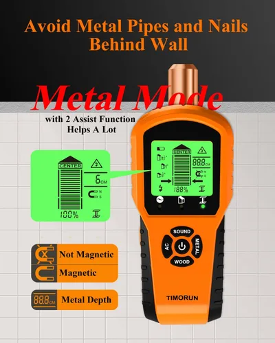 Miniatura 5 de Escáner de pared 6 en 1, herramienta de escáner de pared mejorada para detectar paneles de yeso, cables de CA de metal de madera con sensor