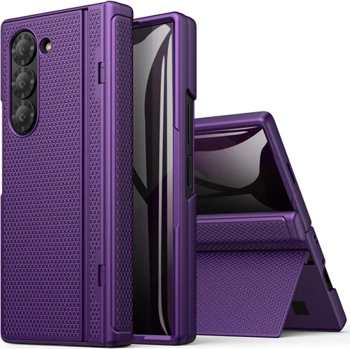 Miniatura 9 de BXYJY Funda para Samsung Galaxy Z Fold 6 con función atril, protector de pantalla frontal y protección de bisagra, ajuste delgado, resistente, duro