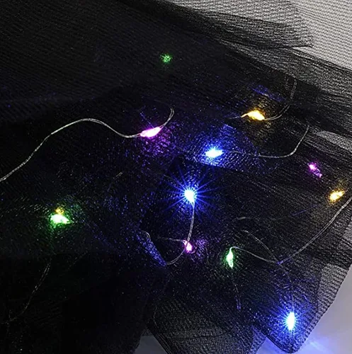 Miniatura 25 de Faldas de tutú LED para mujer, falda de tul con capas para baile de ballet, faldas iluminadas para disfraz de fiesta