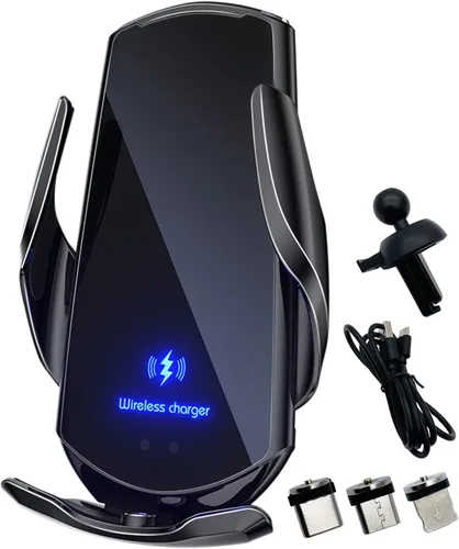 Cargador de Coche Inalámbrico Automotriz por Inducción Eléctrica de 15W, Cargador Inalámbrico para Coche, Soporte de Ventilación de Coche, Montaje