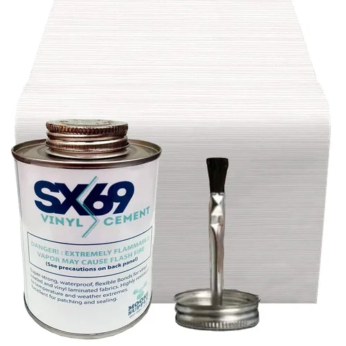 Miniatura 13 de SX 69 Kit de reparación de vinilo Kit de reparación de casa inflable Rojo Incluye adhesivo de 4 onzas y rollo de vinilo para reparaciones