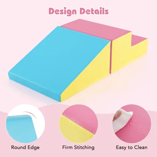 Miniatura 9 de Olakids Juguetes de escalada para niños pequeños, bloques de escalada de espuma para bebés de interior, juego suave con piel sintética, juego