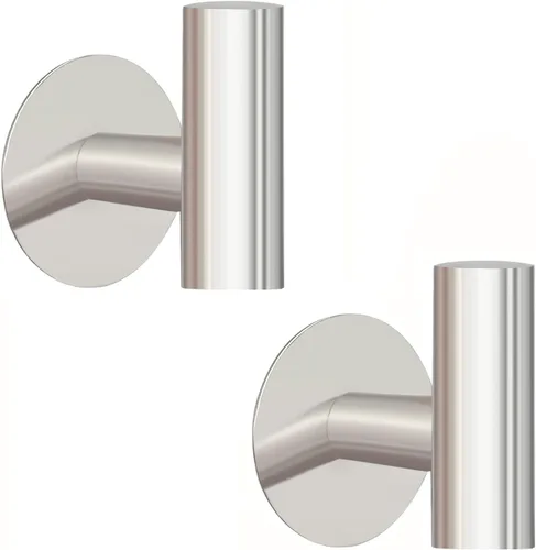 Miniatura 9 de Ganchos de pared adhesivos negros mate, paquete de 2 unidades, ganchos adhesivos resistentes para toallas de baño, puerta de cocina, gancho